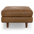 Front view of 33-inch brown leather cocktail ottoman by Homeroots