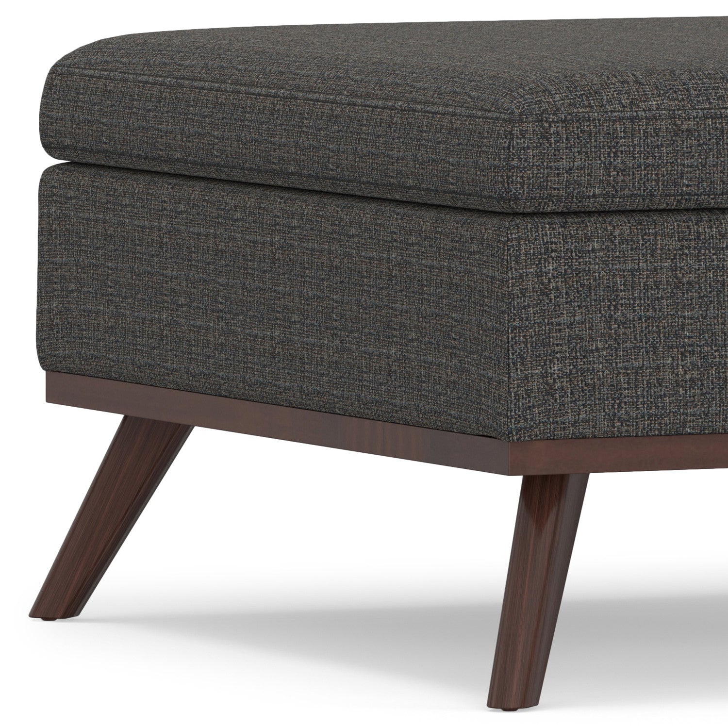 36" Ebony and Brown Fabric Cocktail Ottoman With Storage