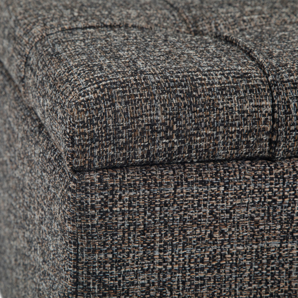 36" Ebony and Espresso Fabric Cocktail Ottoman With Storage