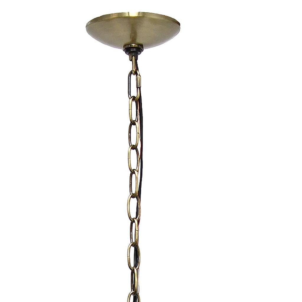 Charming view of Antiqued Brass Three-Light Ceiling Light in a modern home setting