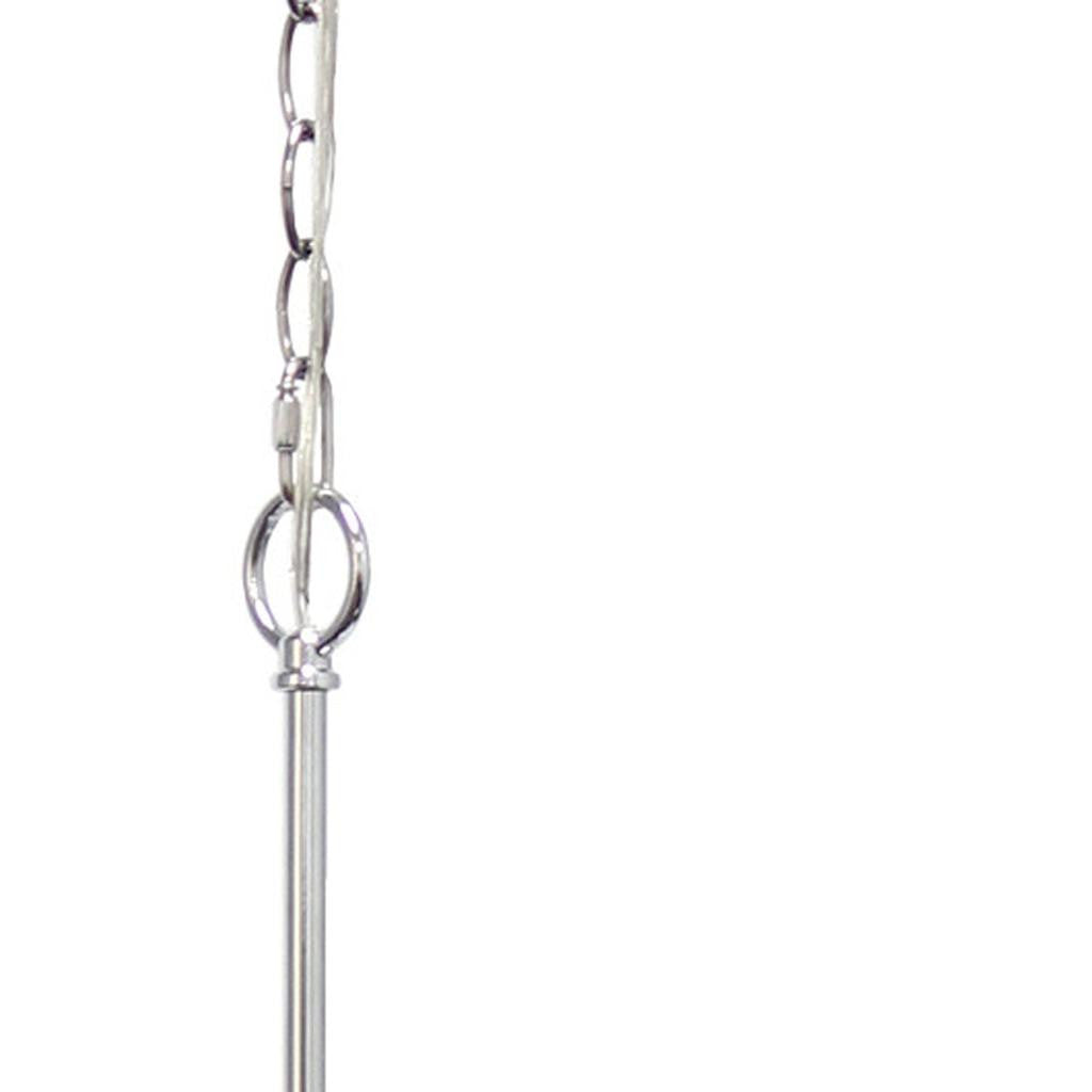 Clear And Silver Sphere Three Light Iron Ceiling Light With Silver Shades