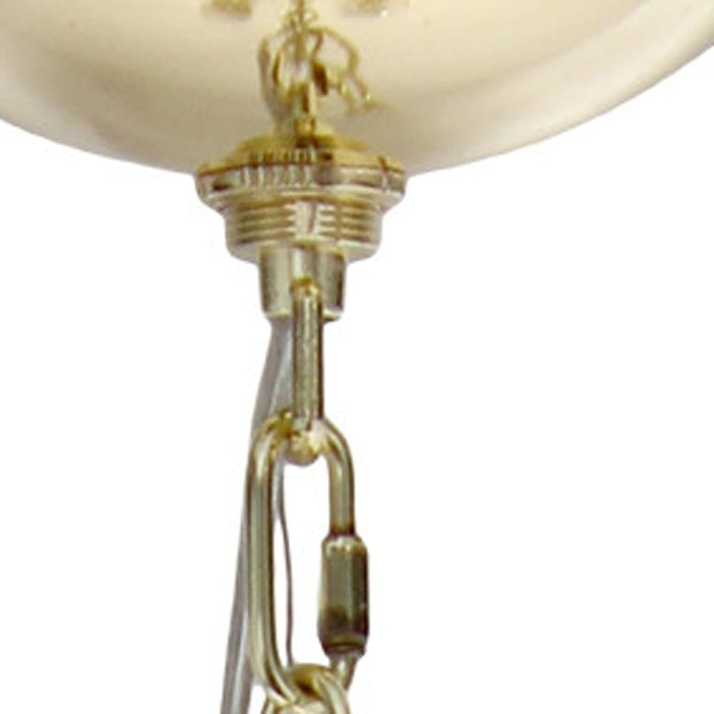 Gold And Clear Chandelier Five Light Iron Ceiling Light With Clear Shades