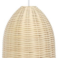 White And Natural Simple Rattan Ceiling Light With Natural Shades
