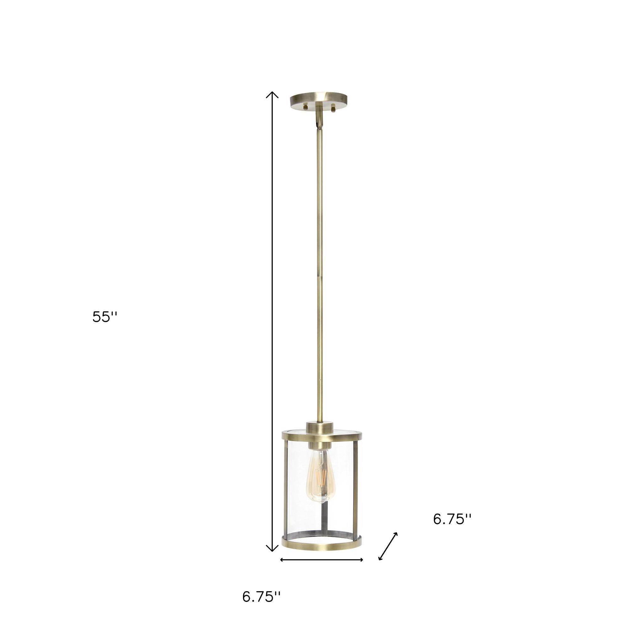 Antiqued Brass Cylinder Iron Ceiling Light With Antiqued Brass Shades