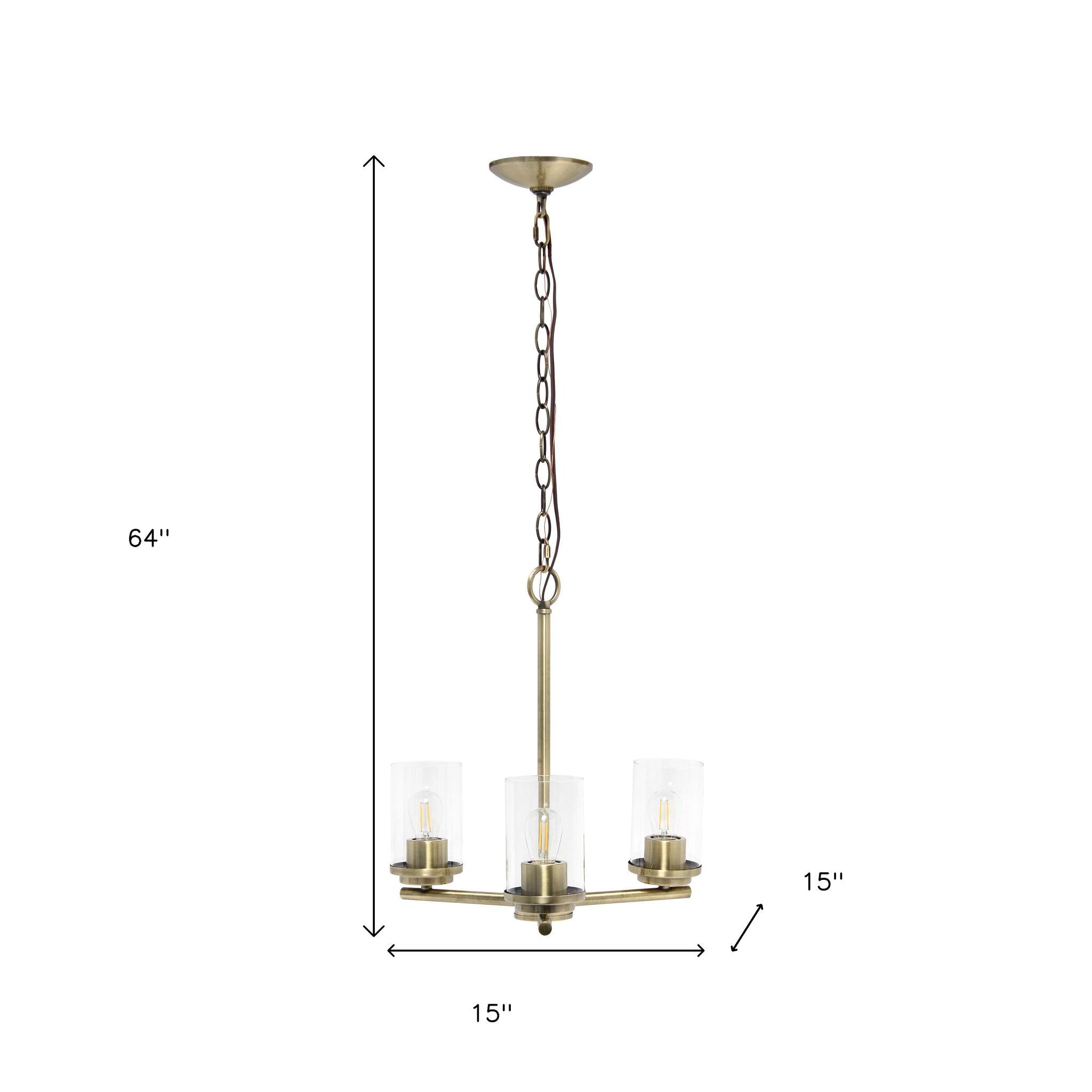 Back view showcasing the iron structure of Antiqued Brass Chandelier