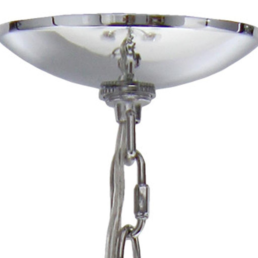 Silver And Clear Chandelier Five Light Iron Ceiling Light With Clear Shades