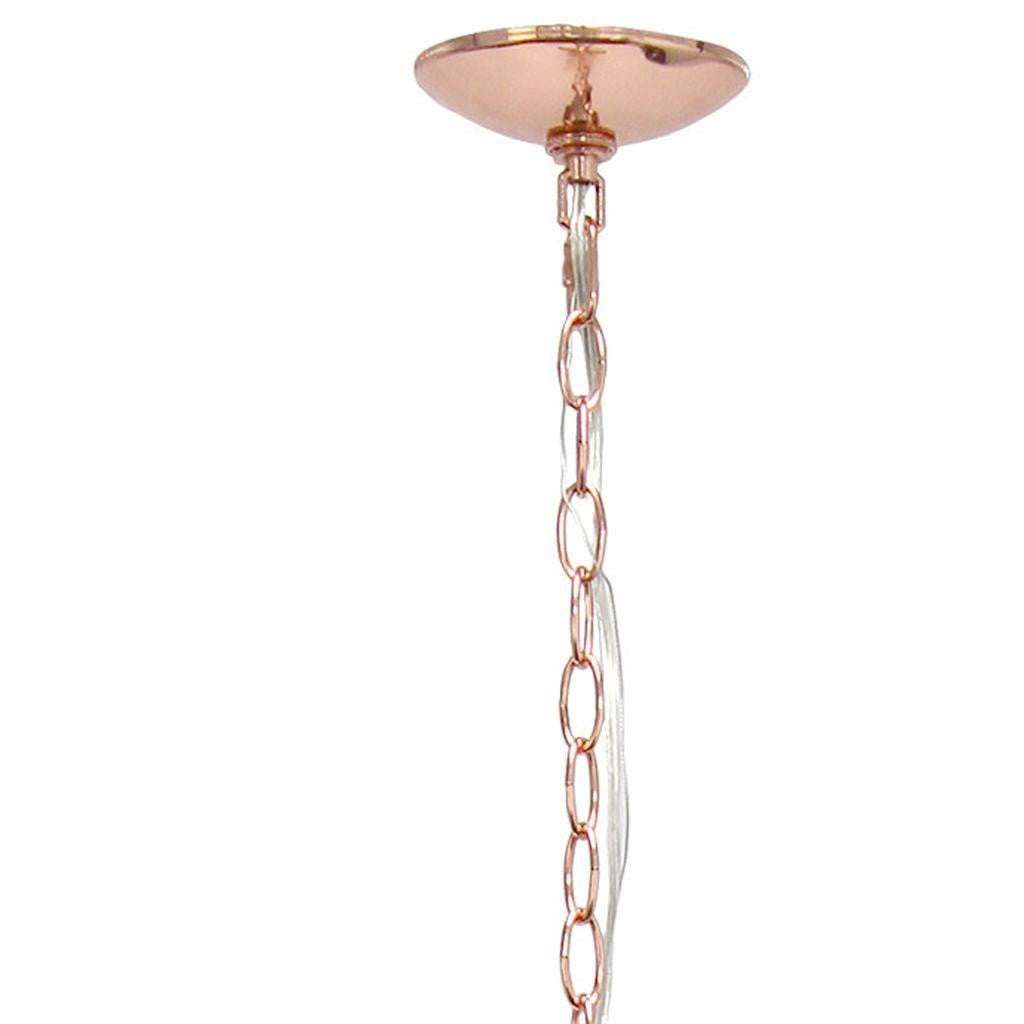 Rose Gold And Clear Sphere Three Light Iron Ceiling Light With Clear Shades