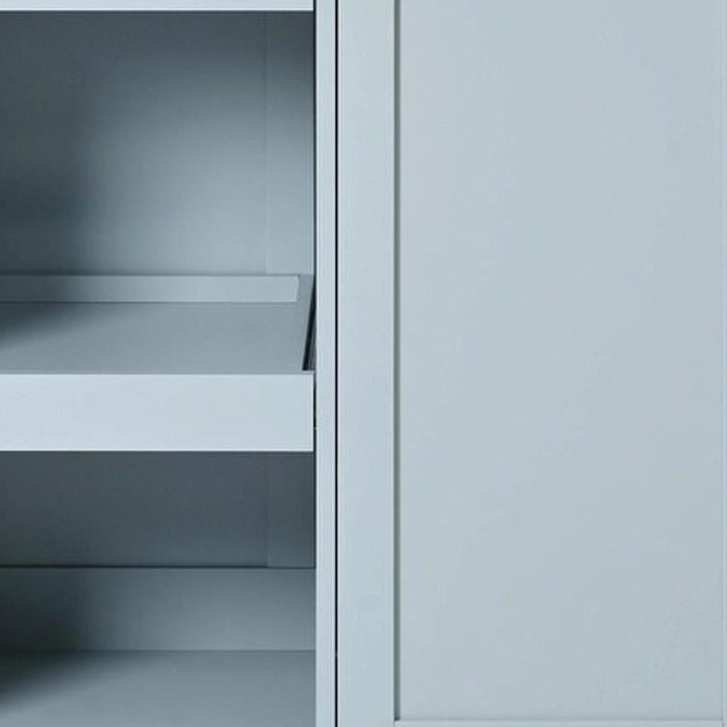 Close-up of the light blue finish on 49" Kitchen Island by Homeroots