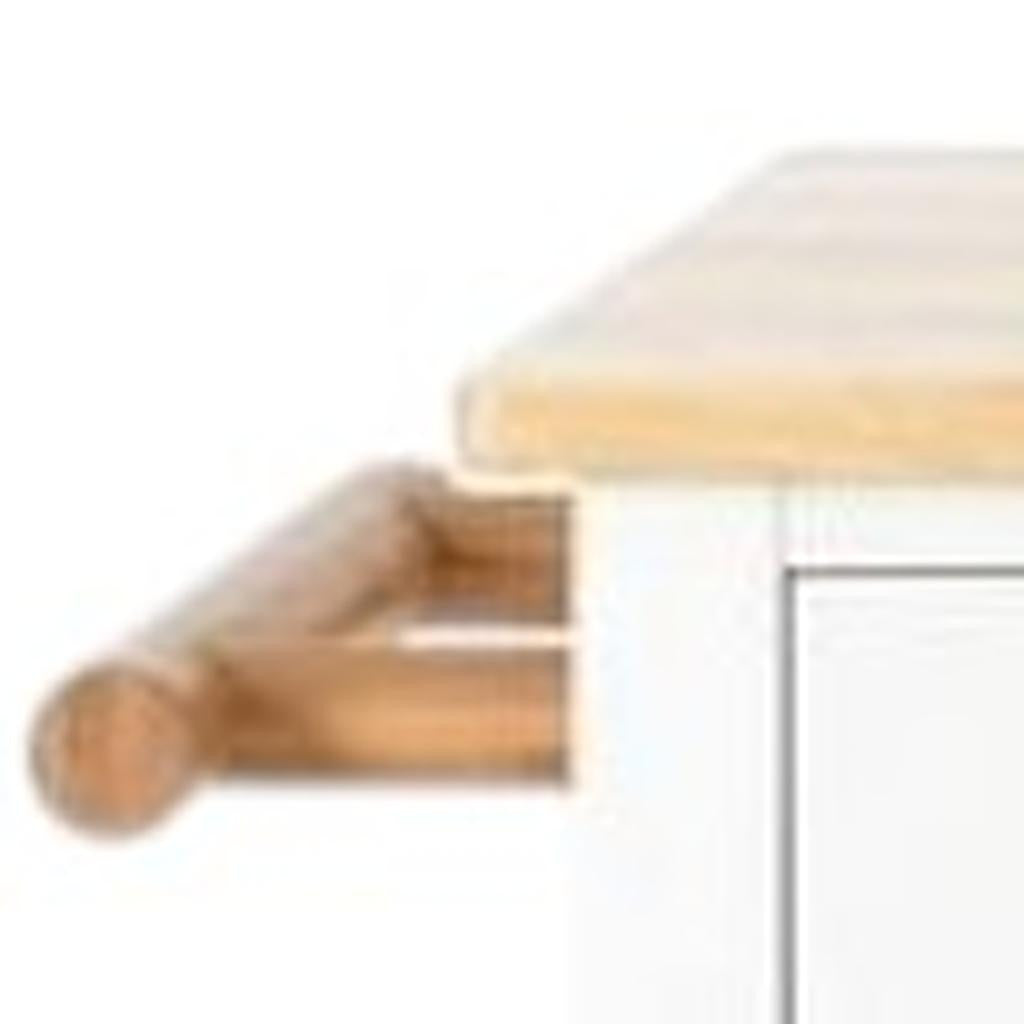 51" White Wood Rolling Kitchen Island