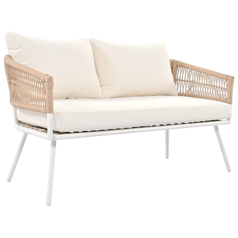 Elegant six-piece beige and white metal sofa set by Homeroots