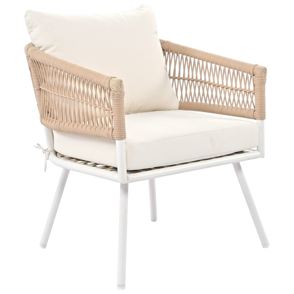 Decorative items on the coffee table of the outdoor sofa set