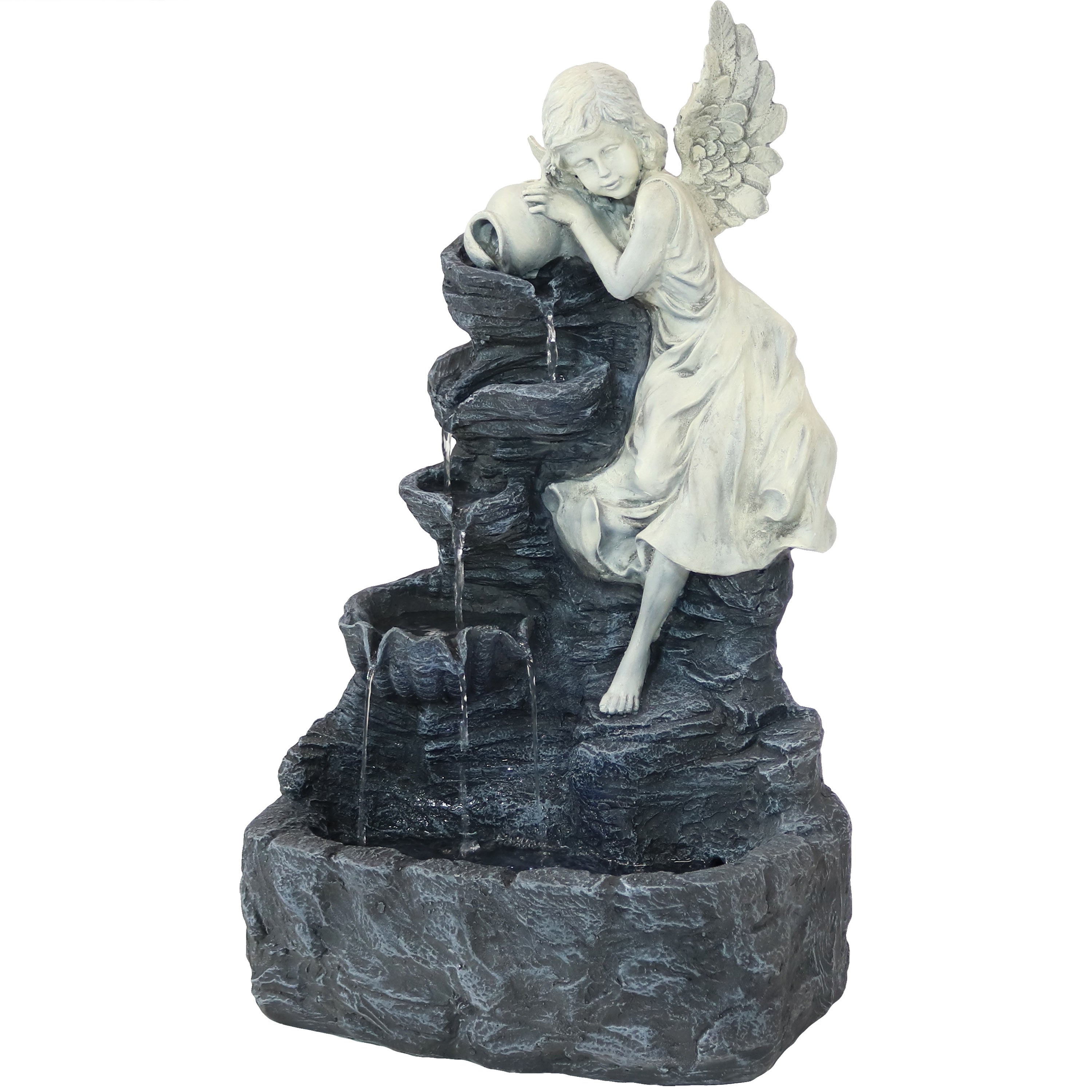 Night view of 29-Inch LED Garden Art illuminating outdoor space