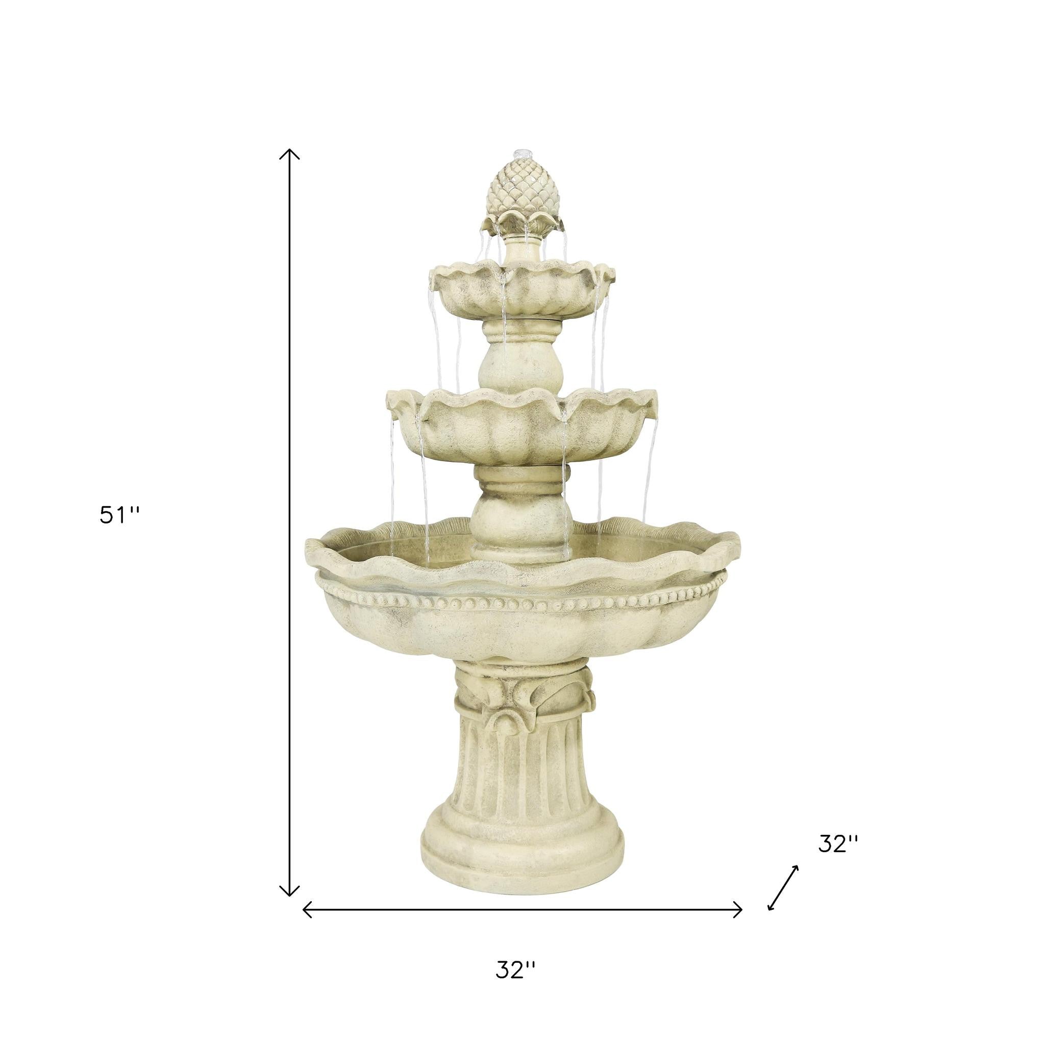 51-Inch White Polyresin Garden Sculpture adding charm to outdoor decor