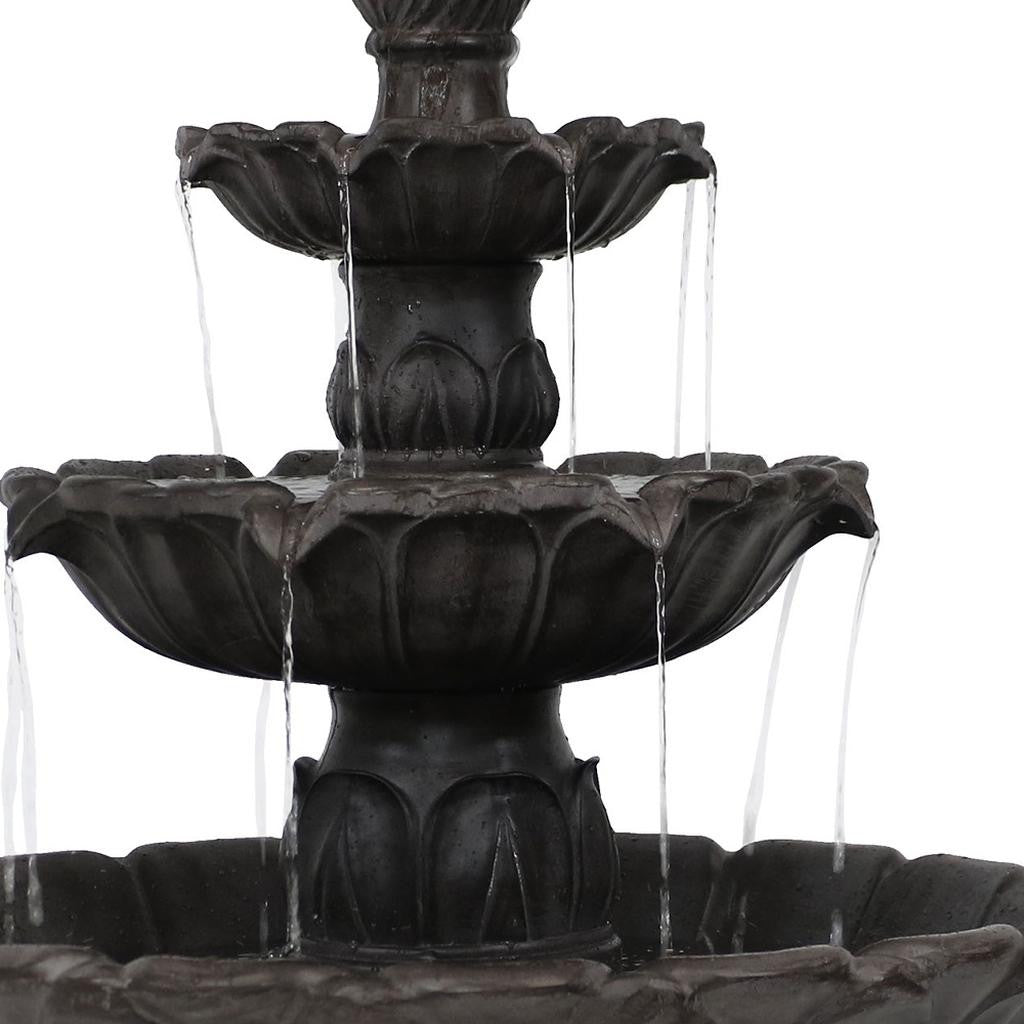 Side view showcasing the intricate details of 46" Dark Brown Polyresin Garden Art