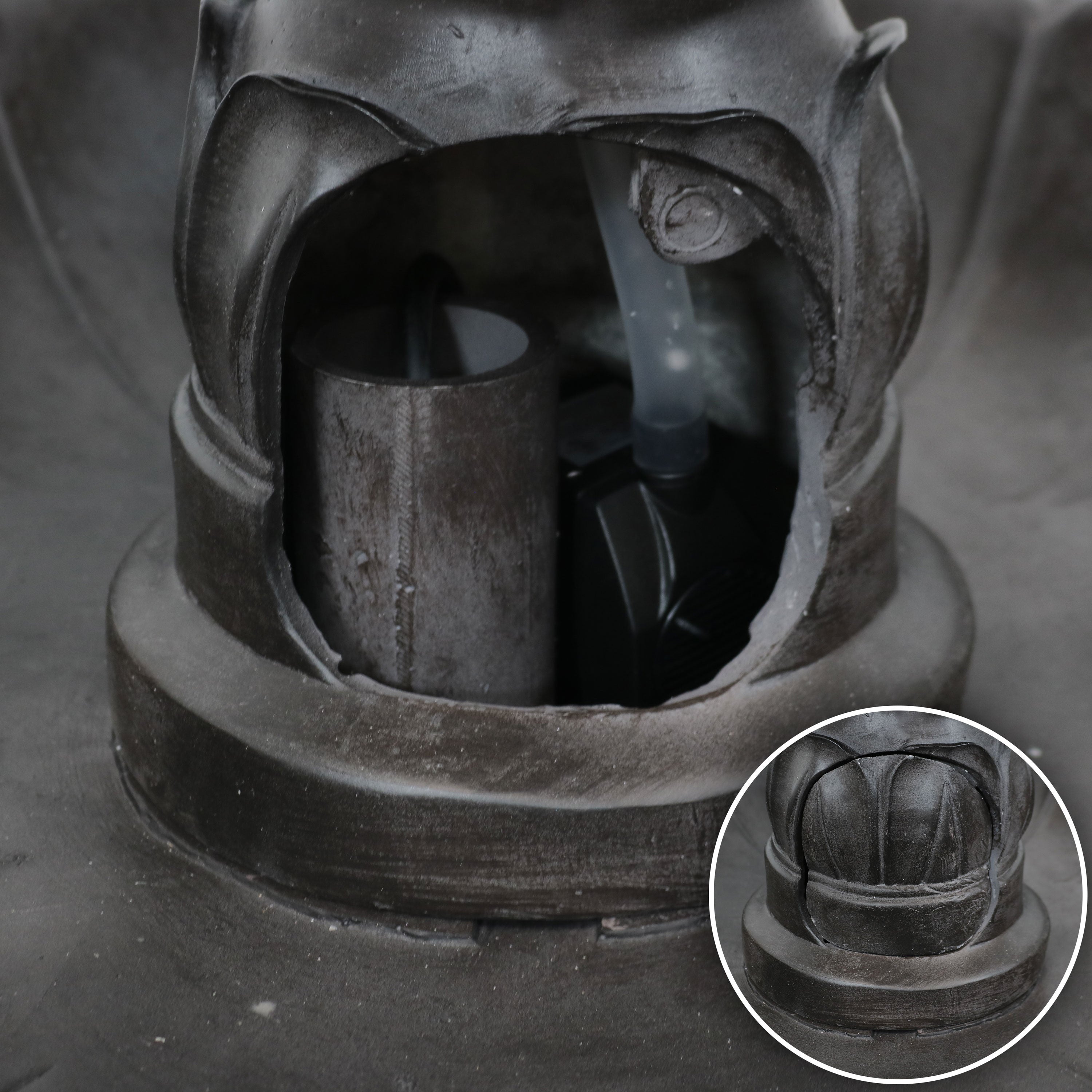 Traditional style 46" Dark Brown Polyresin Garden Art enhancing backyard charm