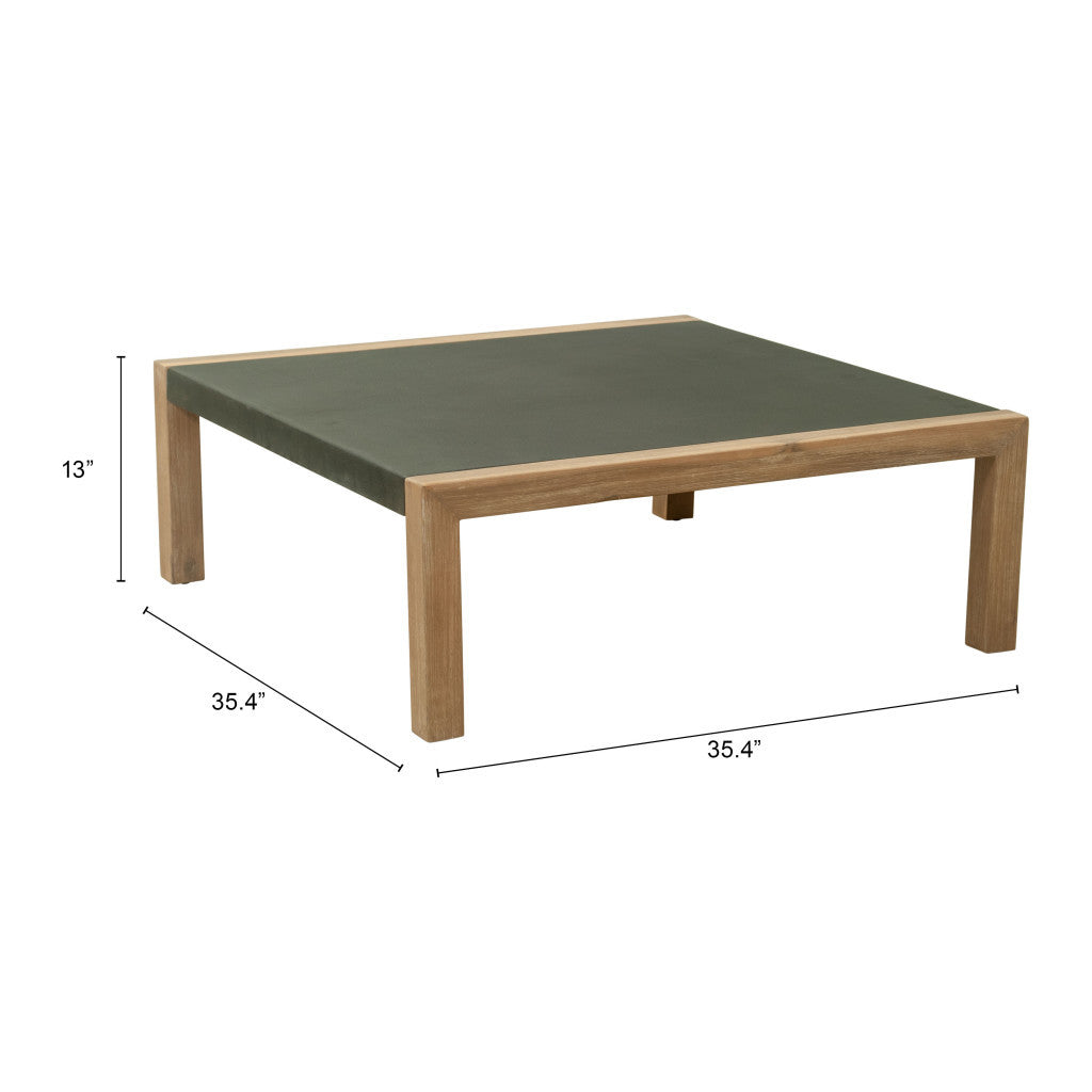 Top-down view of the 36-Inch Square Coffee Table in gray finish