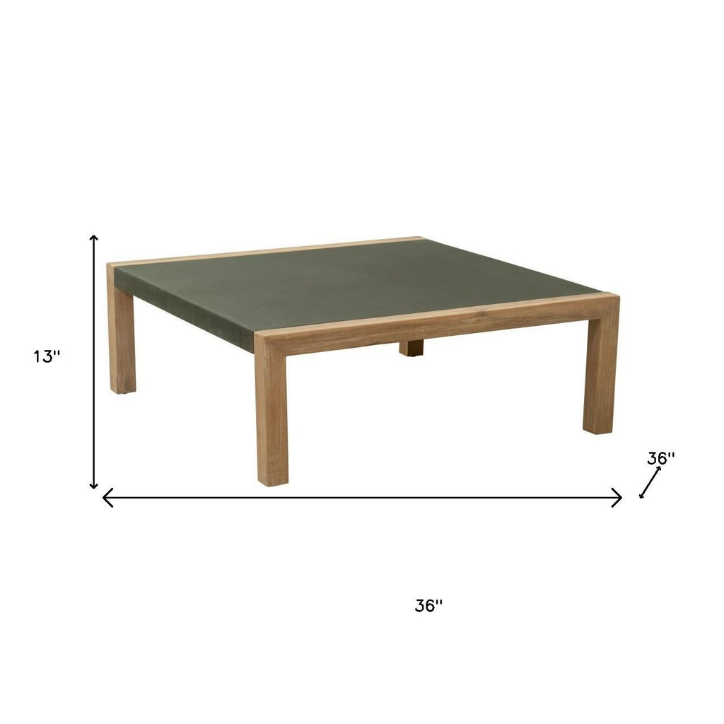 Side view showcasing the modern design of the Gray Solid Wood Coffee Table