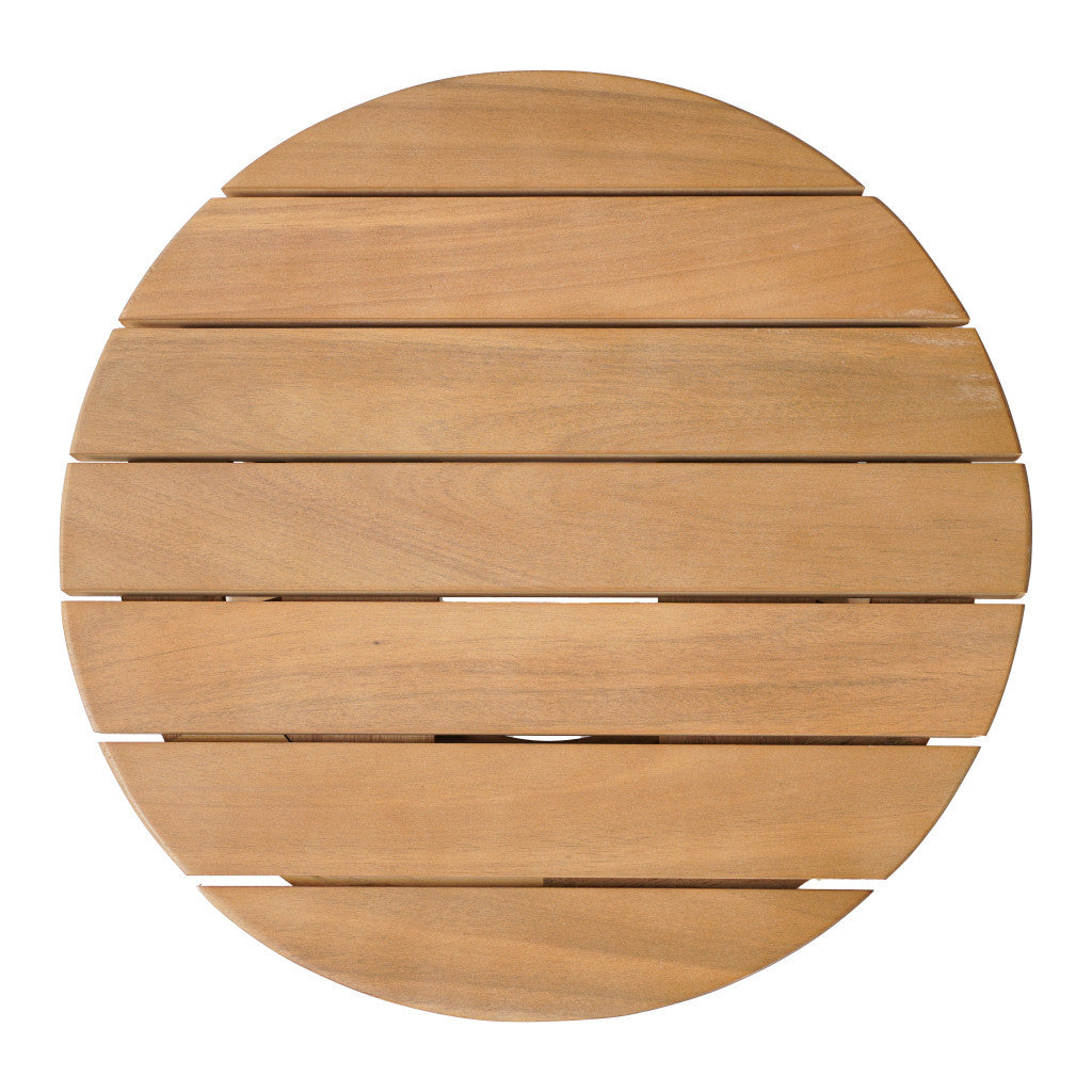 16" Natural Solid Wood Round Pedestal End Table