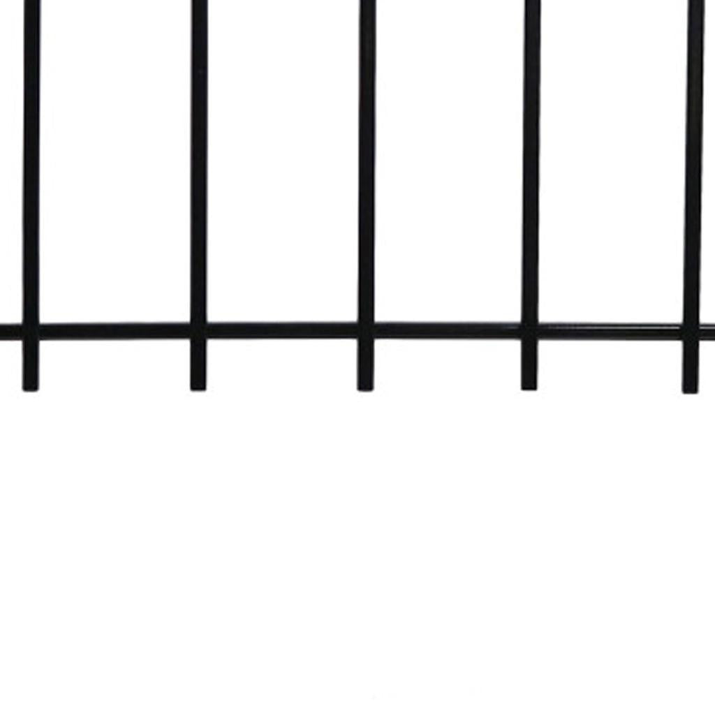 Durable Black Iron Garden Stake in a lush garden setting