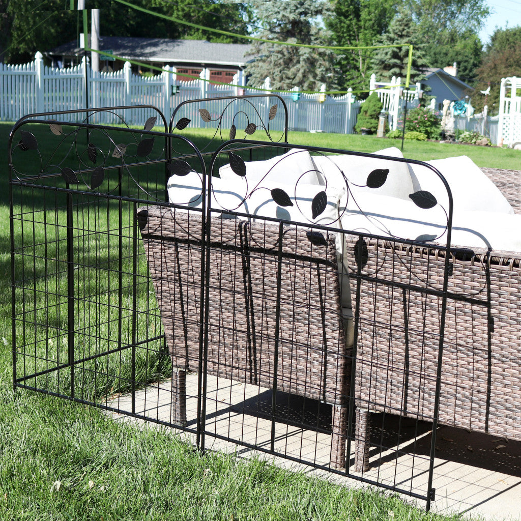 Elegant Black Steel Garden Stake on display in outdoor landscape
