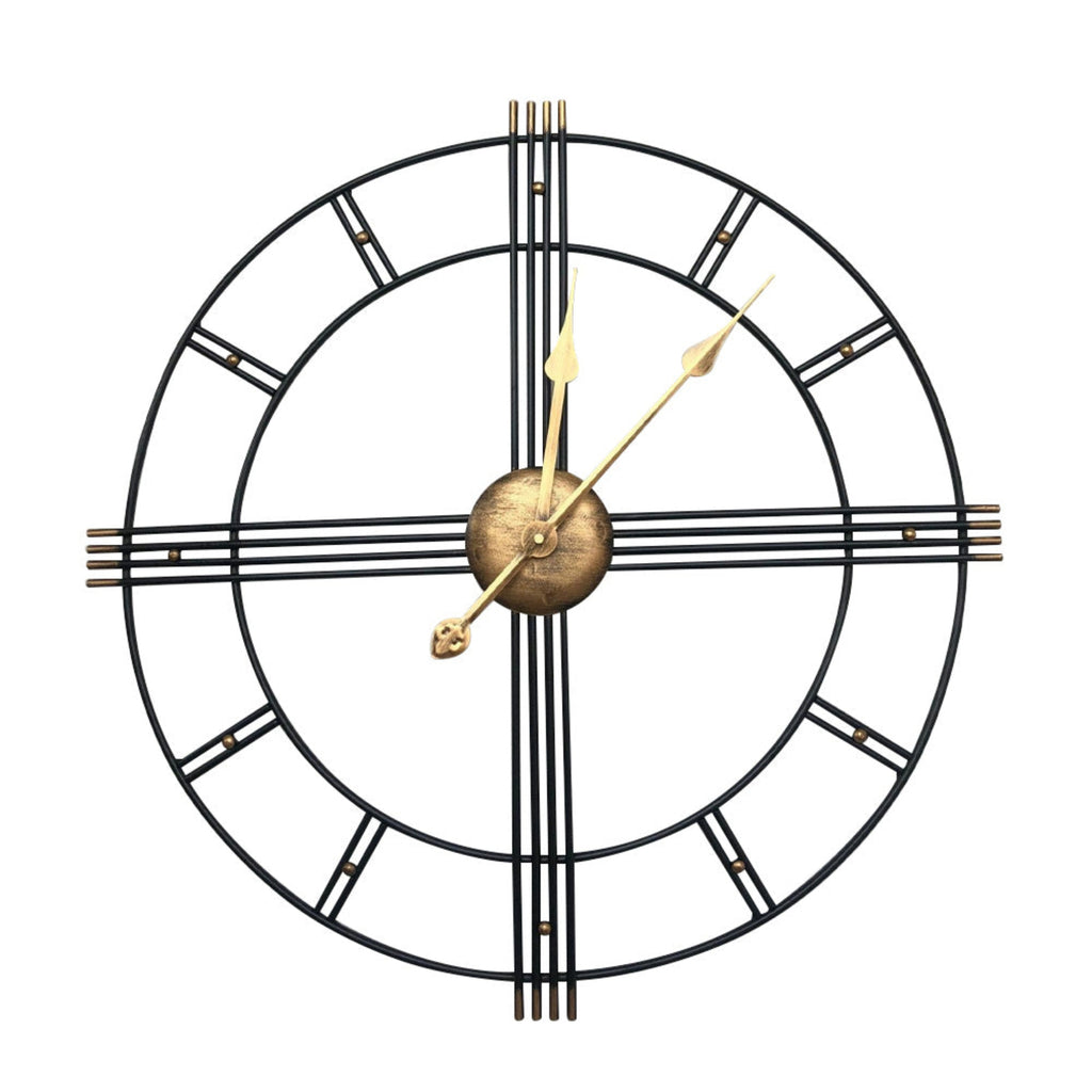 Front view of 24-Inch Silent Analog Wall Clock by Homeroots