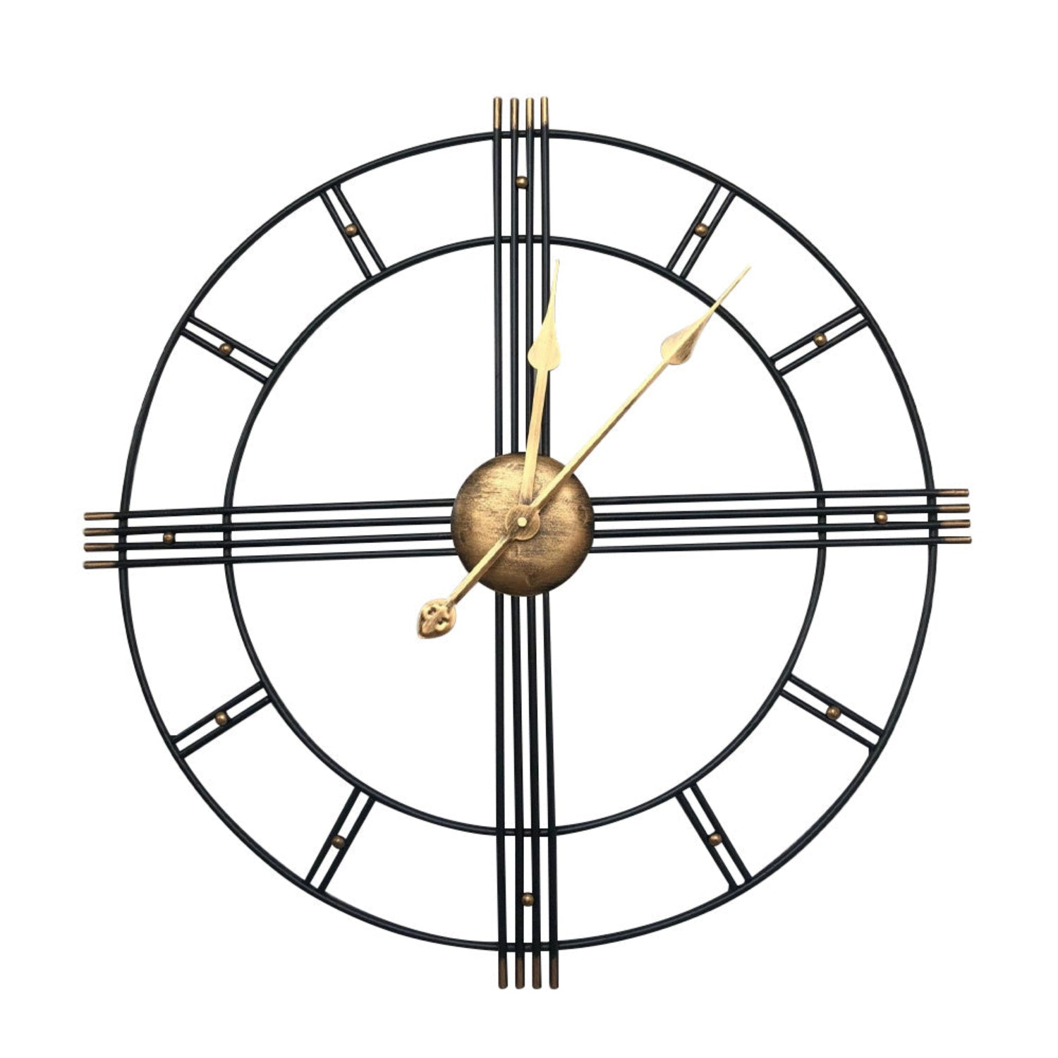 Front view of 24-Inch Silent Analog Wall Clock by Homeroots