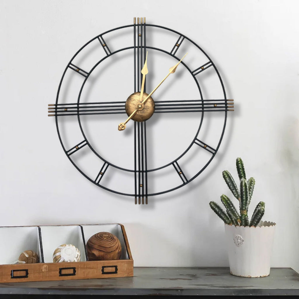 Detailed view of the smooth hands on 24-Inch Silent Analog Wall Clock by Homeroots
