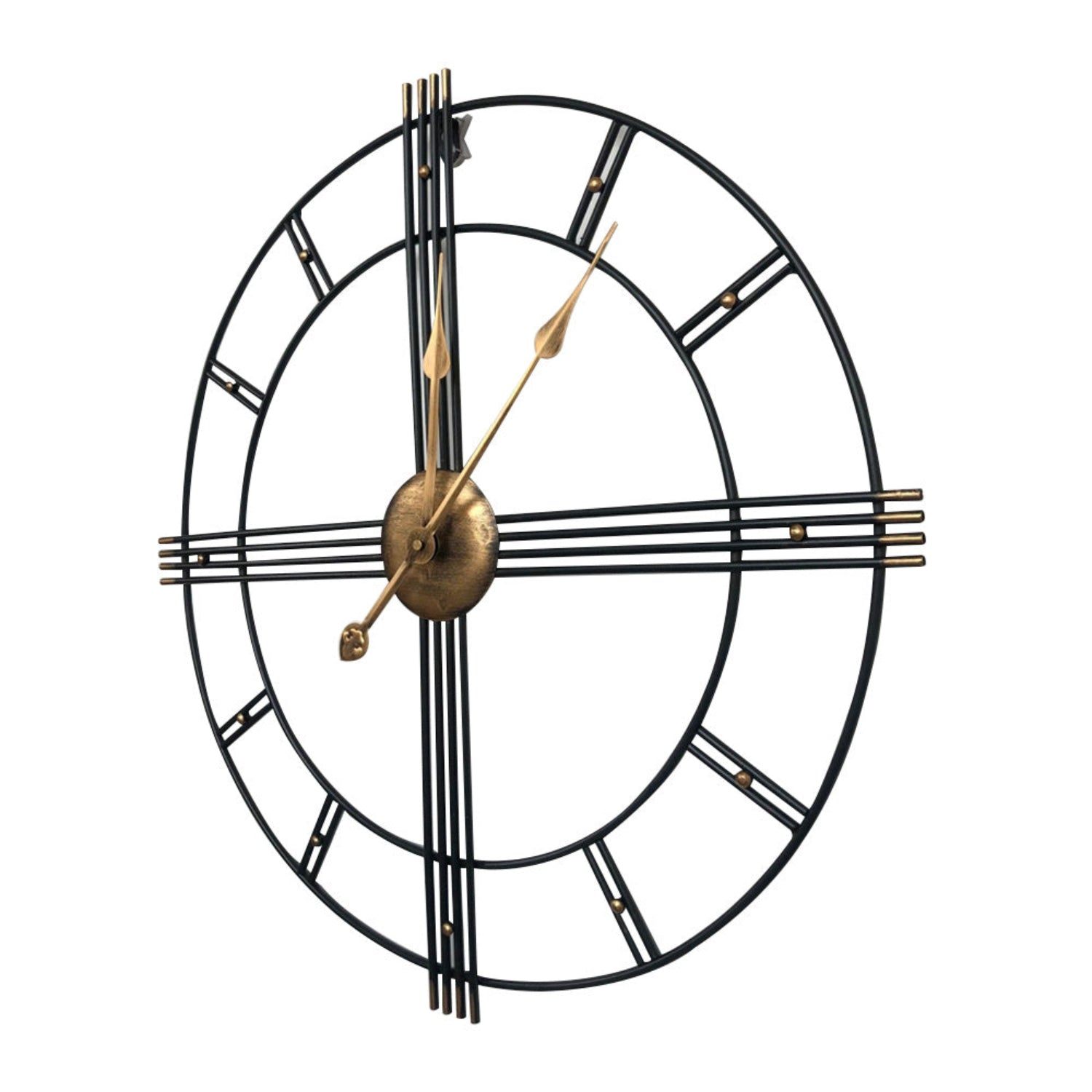 Close-up of the clock face on 24-Inch Silent Analog Wall Clock by Homeroots