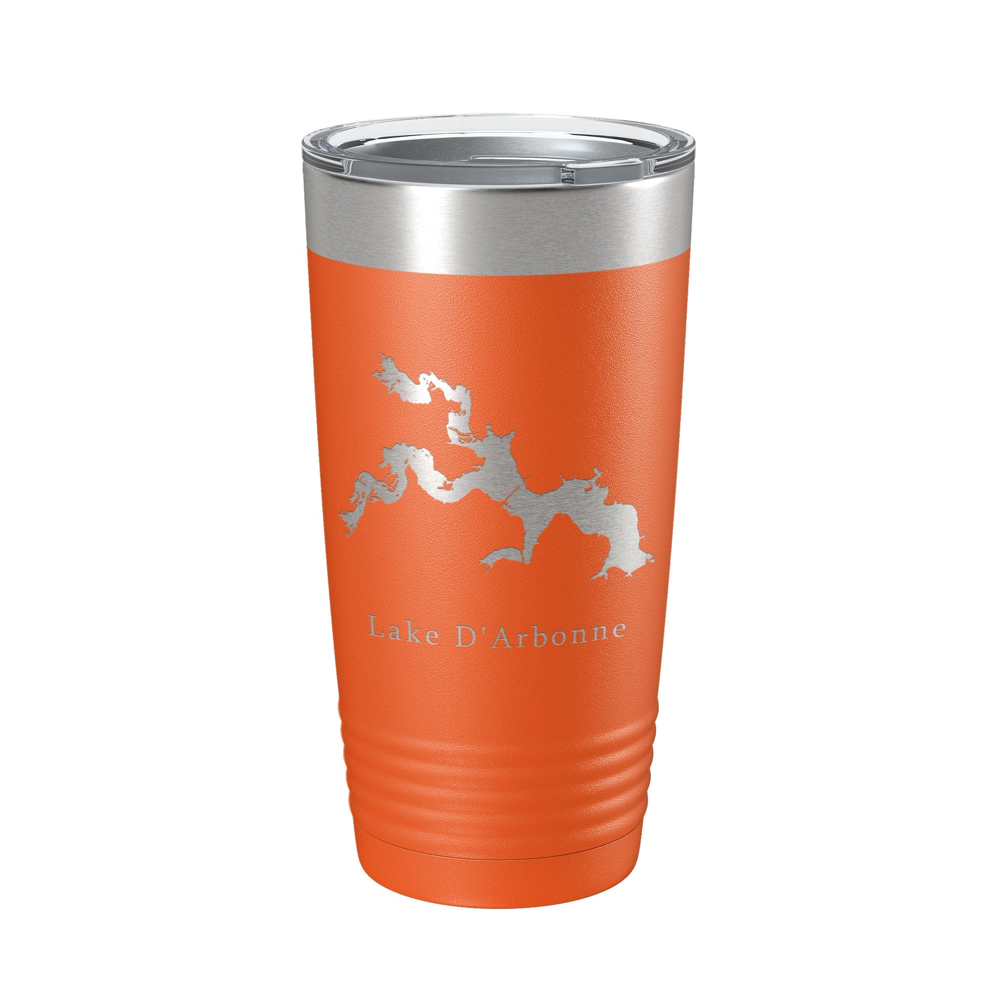 Lake D'Arbonne Map Insulated Tumbler in a car cup holder