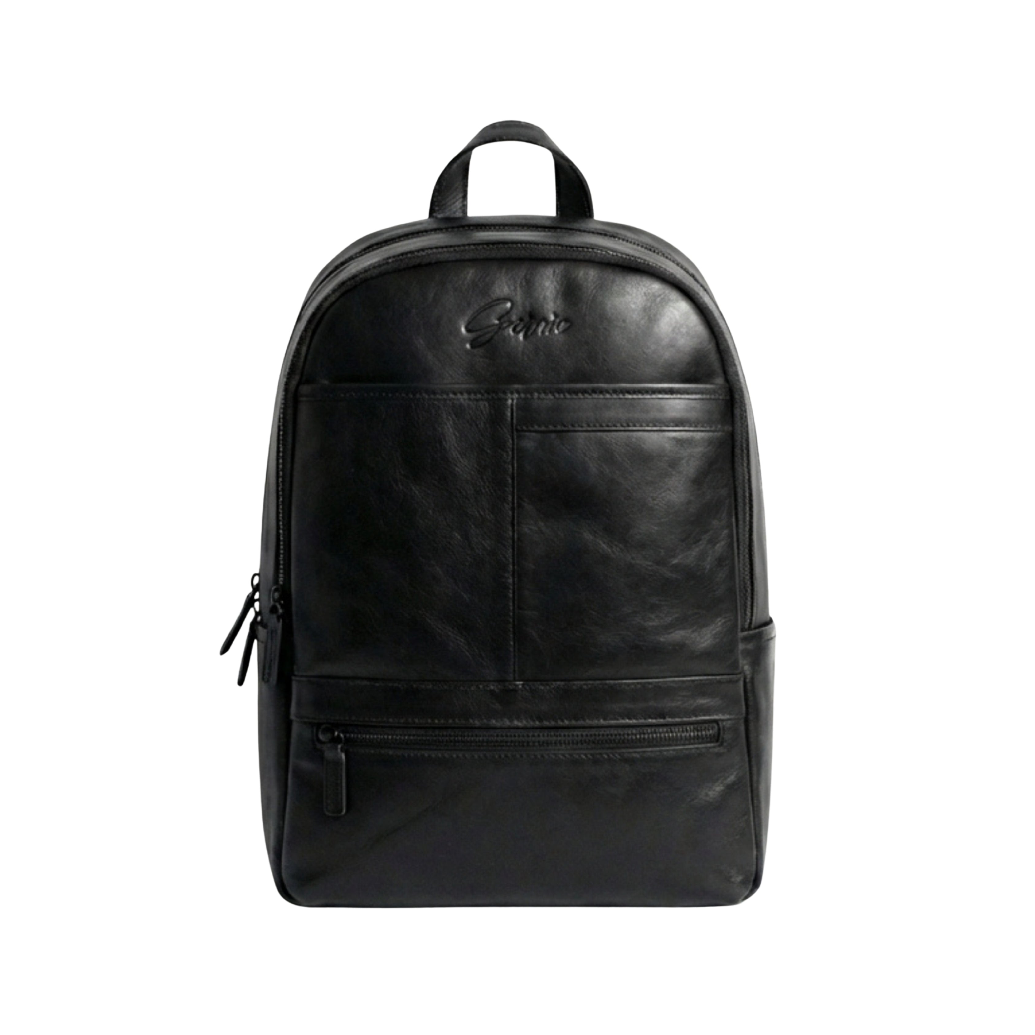 Adjustable padded straps of GERNIE NYC 26 Premium Leather Backpack