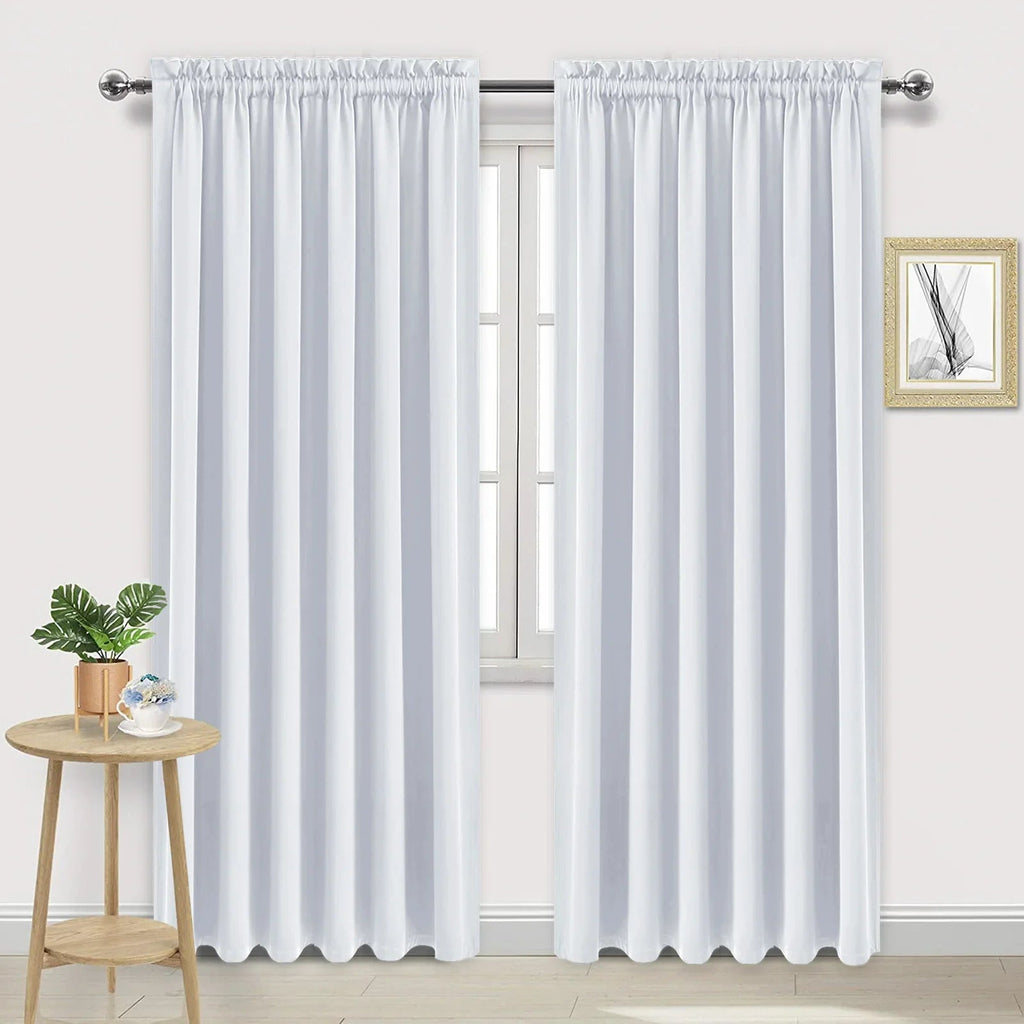 DWCN Rod Pocket Blackout Curtains, Set of 2 Panels