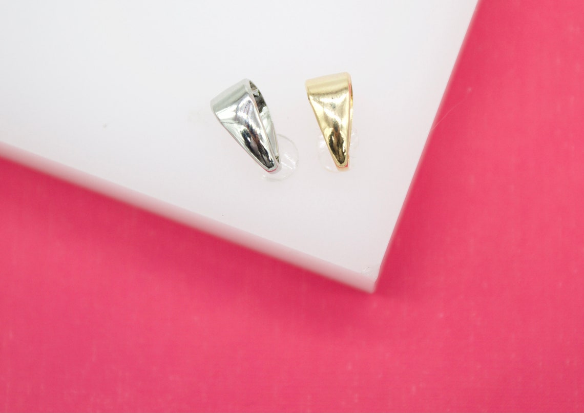Elegant 18K Gold Filled Thick Bail for Pendants on a crafting table