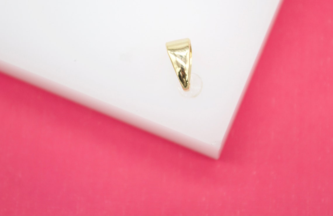 Side view showcasing the thickness of 18K Gold Filled Bail for Pendants