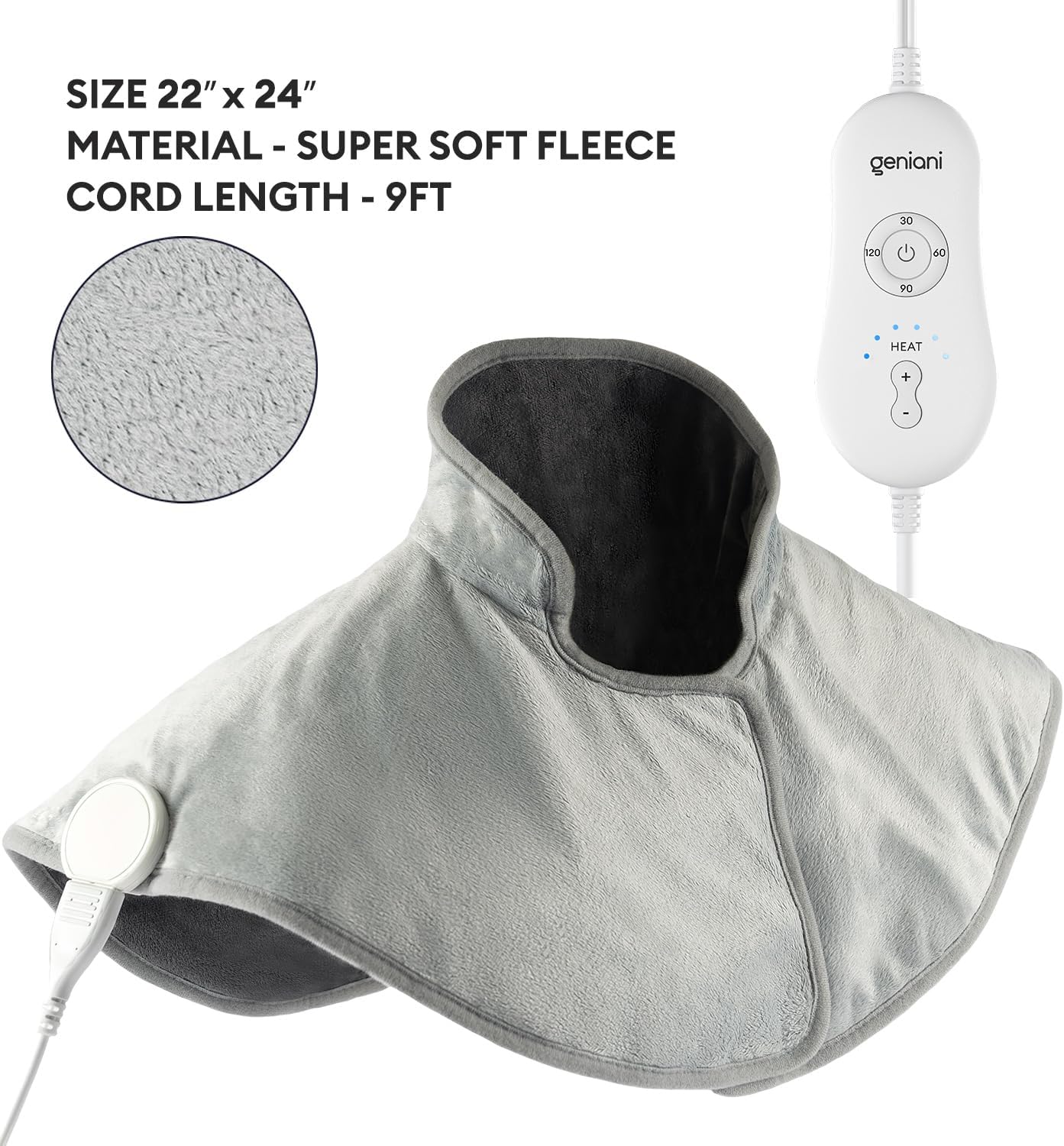 Cozy setup with Extra-Large Neck & Shoulders Heating Wrap by Geniani on a couch