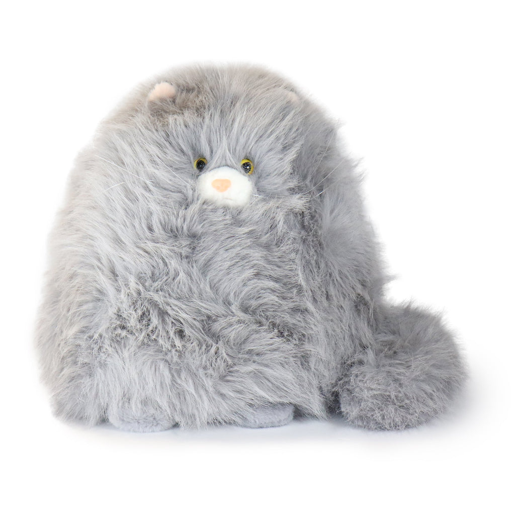 Side view showcasing the fluffy texture of Cozy Marshmallow Cat Plush Toy