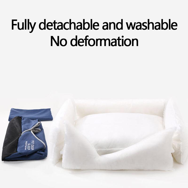 Side angle of Luxurious Comfort Pet Bed showing plush design