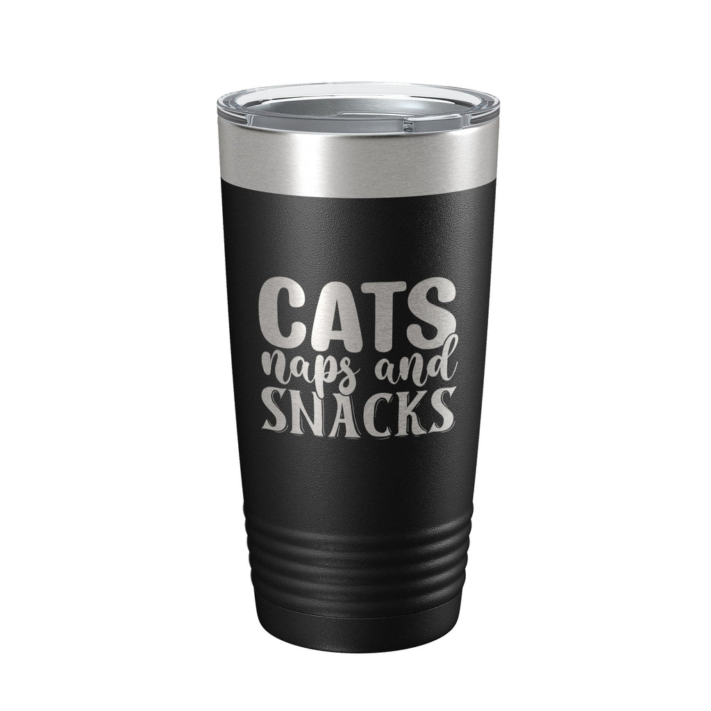 Hilarious Cat Lover Insulated Mug next to a cute cat
