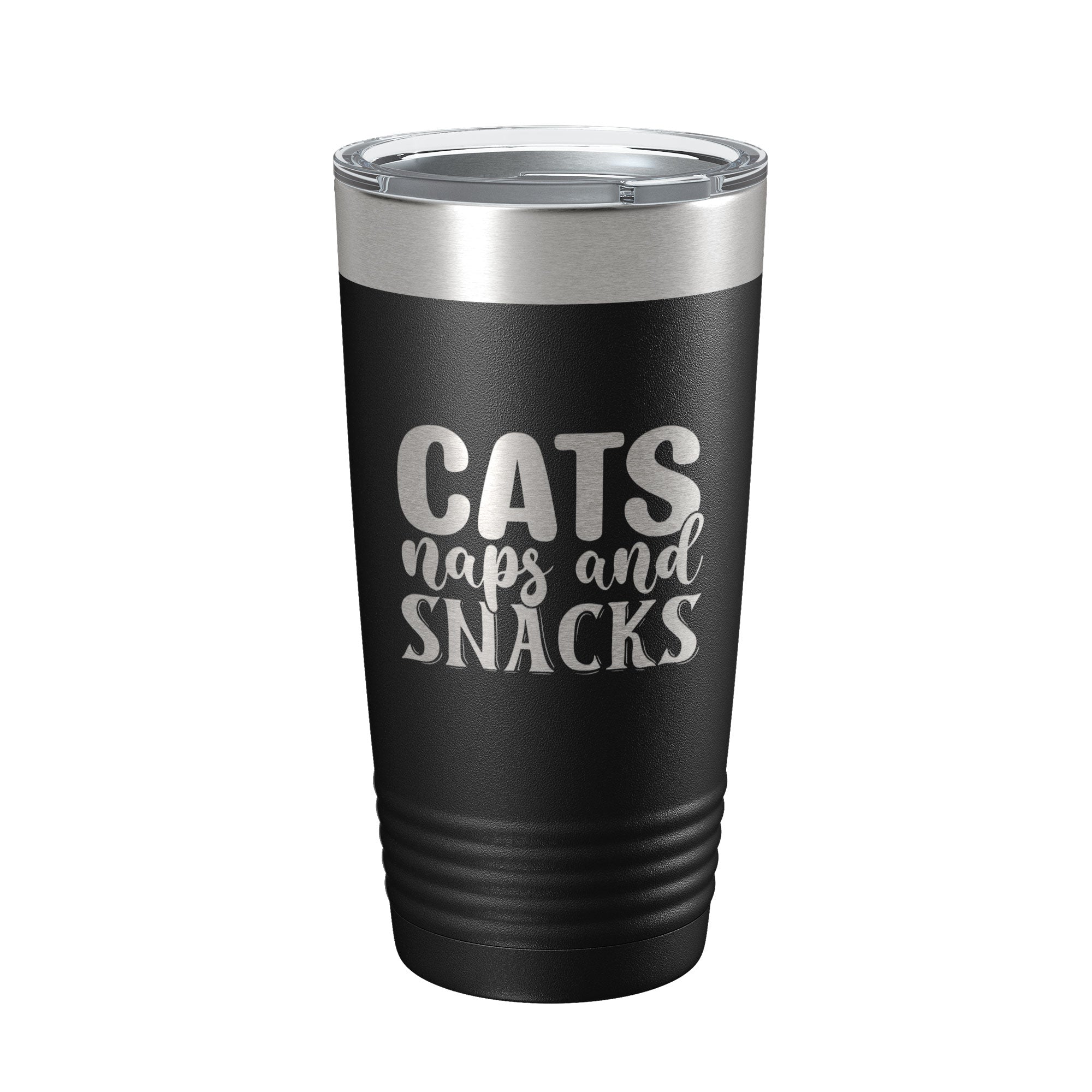 Hilarious Cat Lover Insulated Mug next to a cute cat