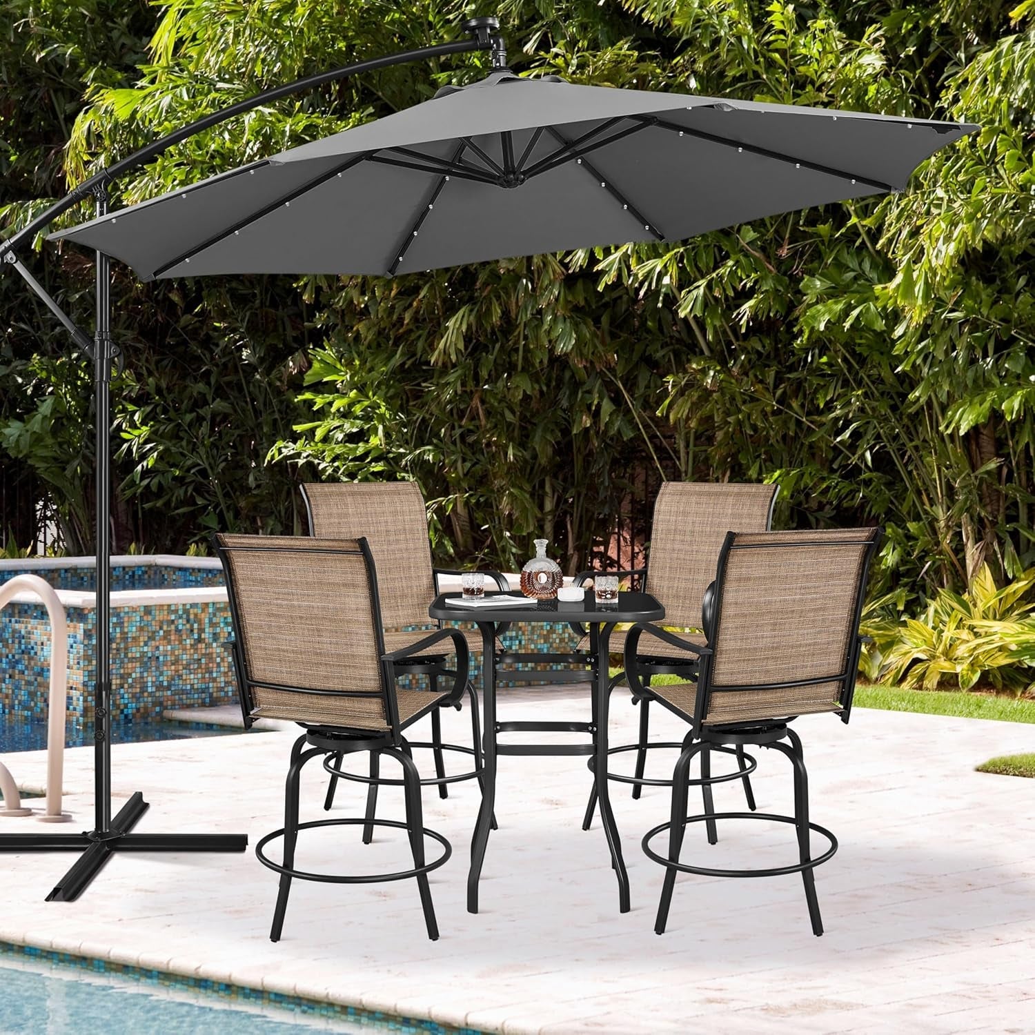 Outdoor Swivel Barstools Set of Four for Comfort