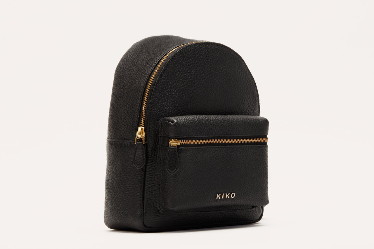 Front view of Itty-Bitty Backpack in pebble leather by Kiko