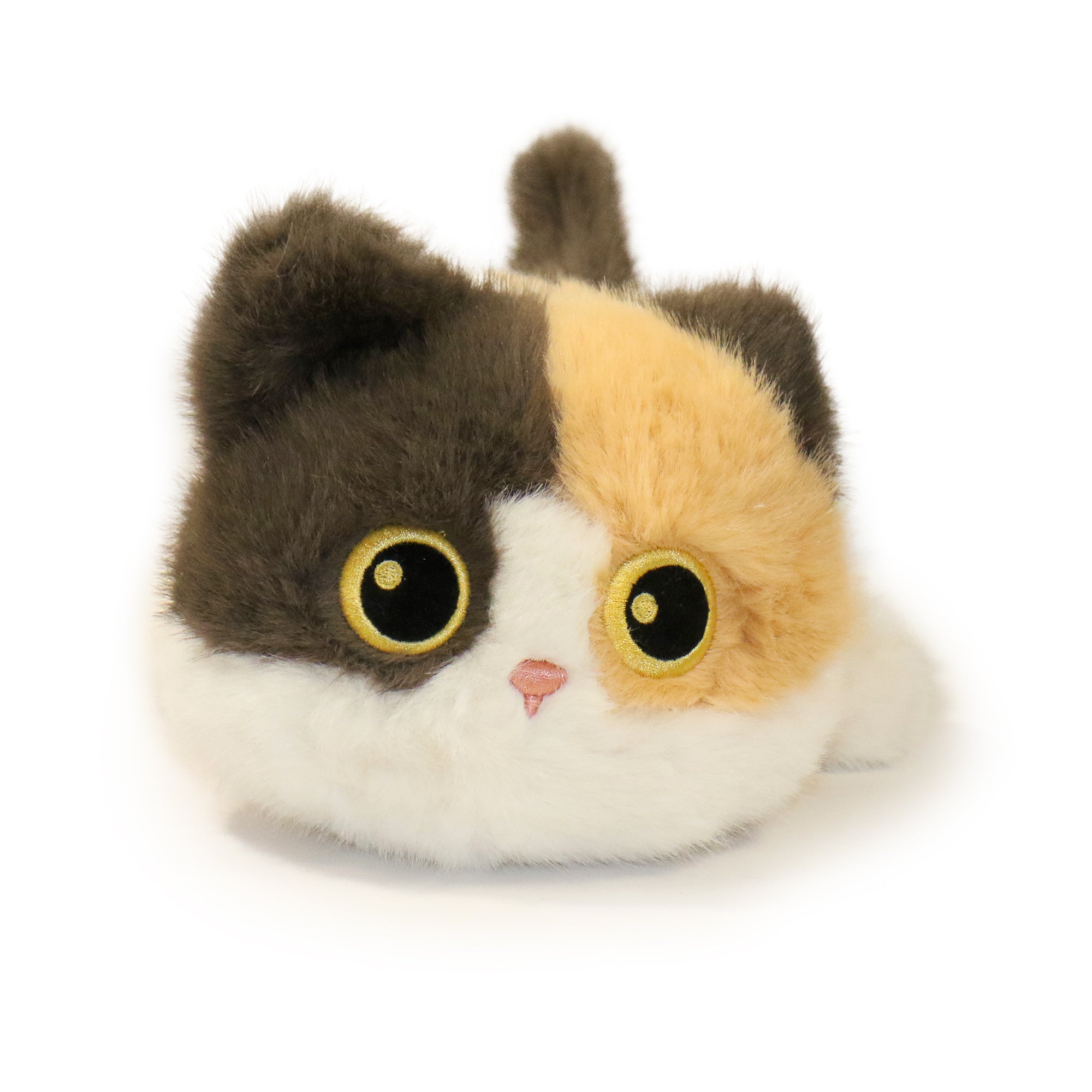 Front view of Patches the Calico Cat Plush Toy by Pambu