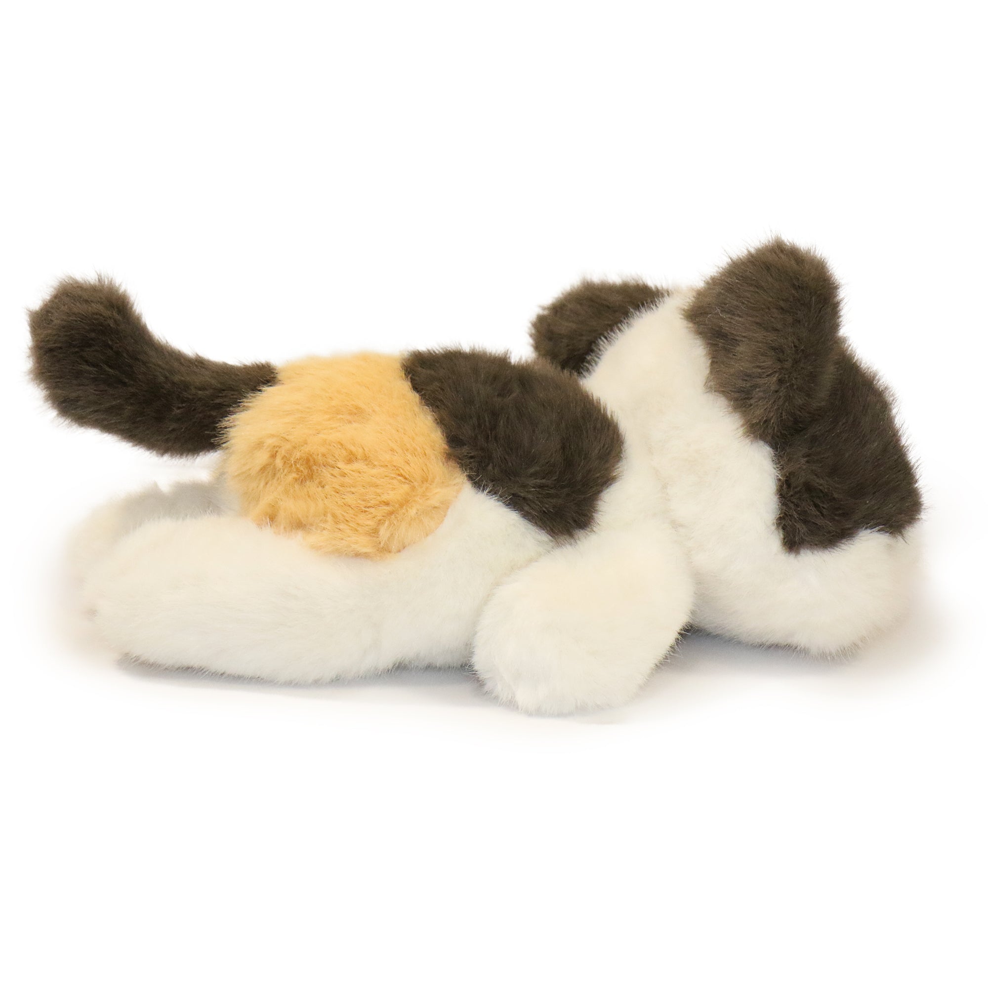Patches the Calico Cat Plush Toy nestled in a child's arms