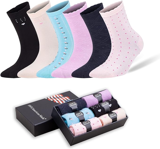 Stylish presentation of bamboo crew socks gift set for women