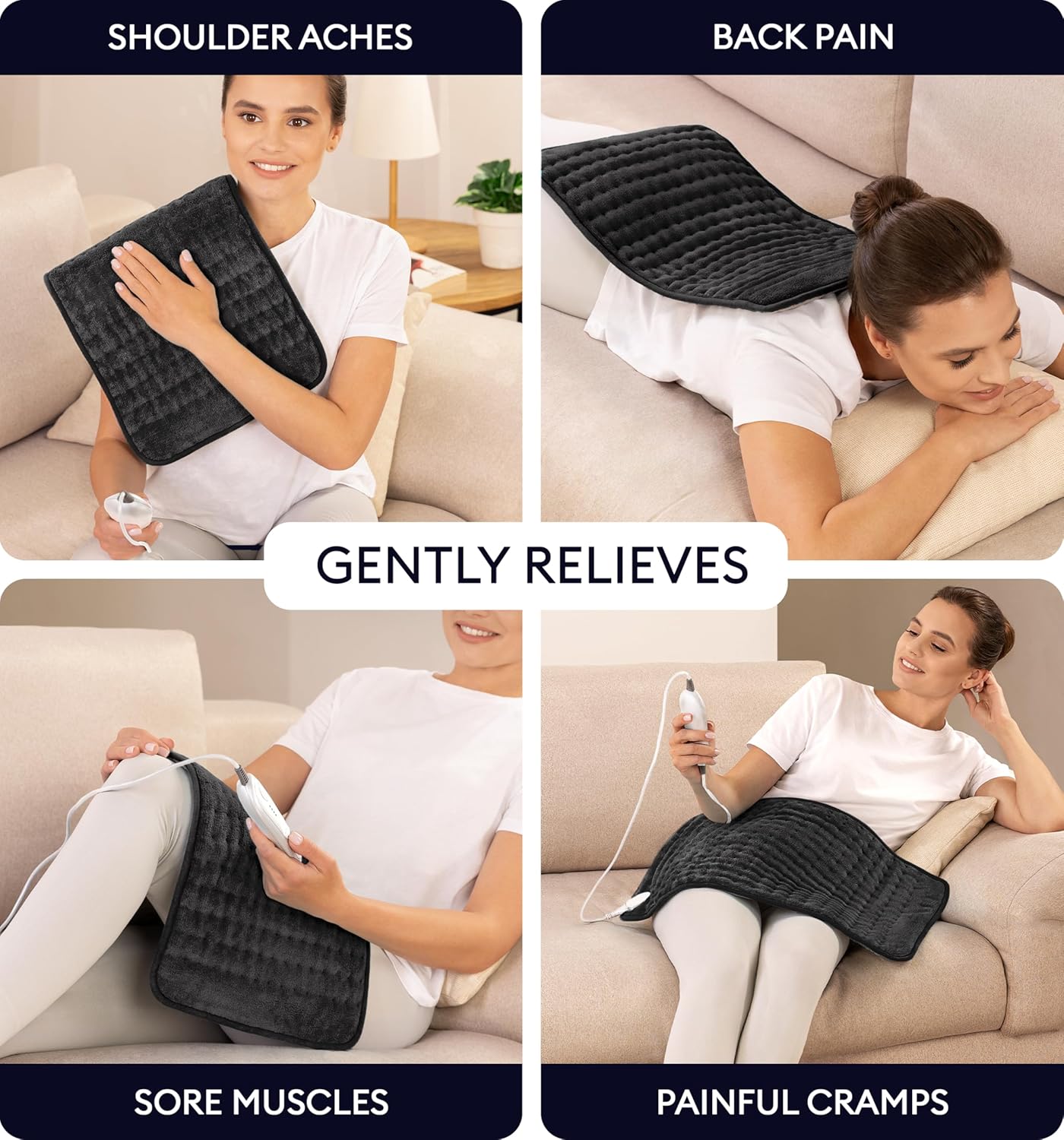 Side view showcasing the double-sided design of Geniani Heating Pad