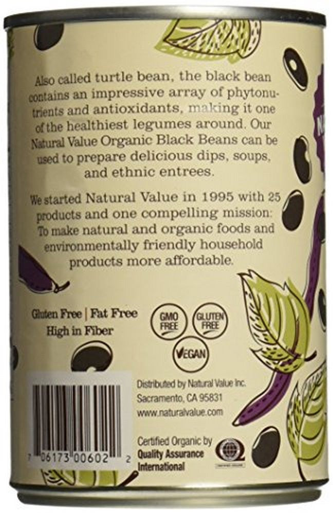 Natural Value Organic Black Beans (12x15Oz)