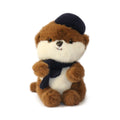 Front view of French Otter Carl Plush Toy by Pambu with beret