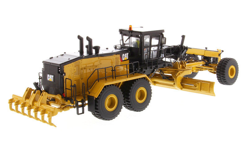 Close-up of the rubber tires on CAT Caterpillar 24 Motor Grader model