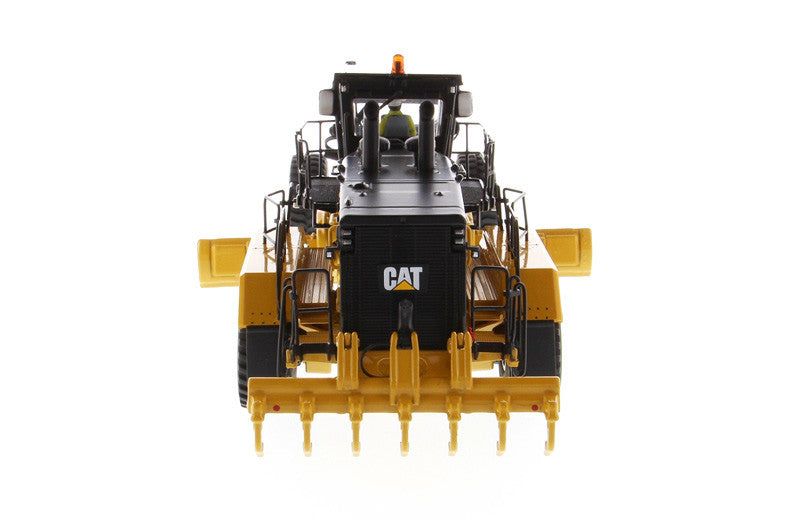 Rear view highlighting articulation features of CAT Caterpillar 24 Grader