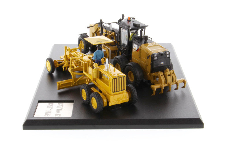 Back view of Diecast Masters Caterpillar Motor Grader models