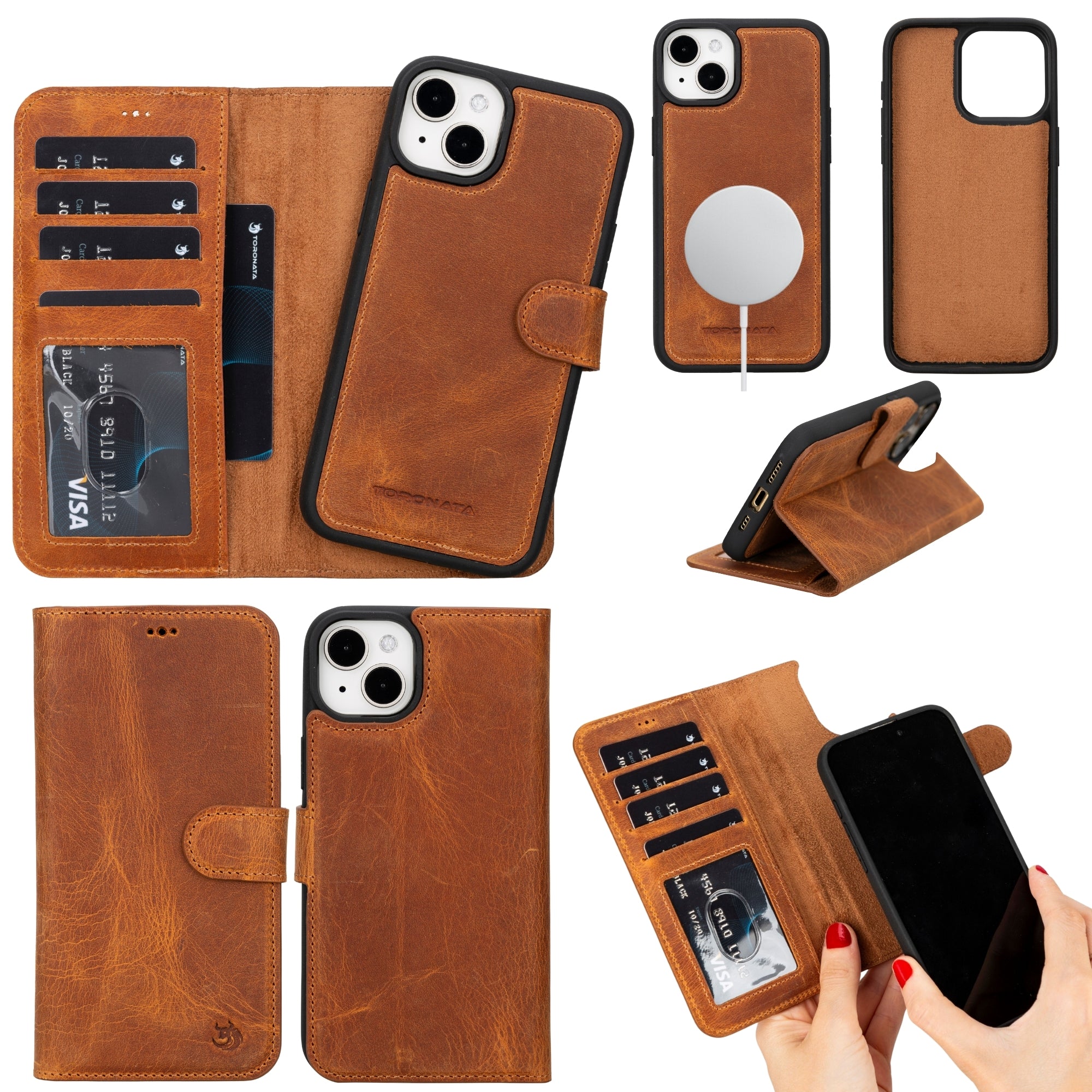 Casper Leather iPhone 14 Plus Wallet Case | MagSafe